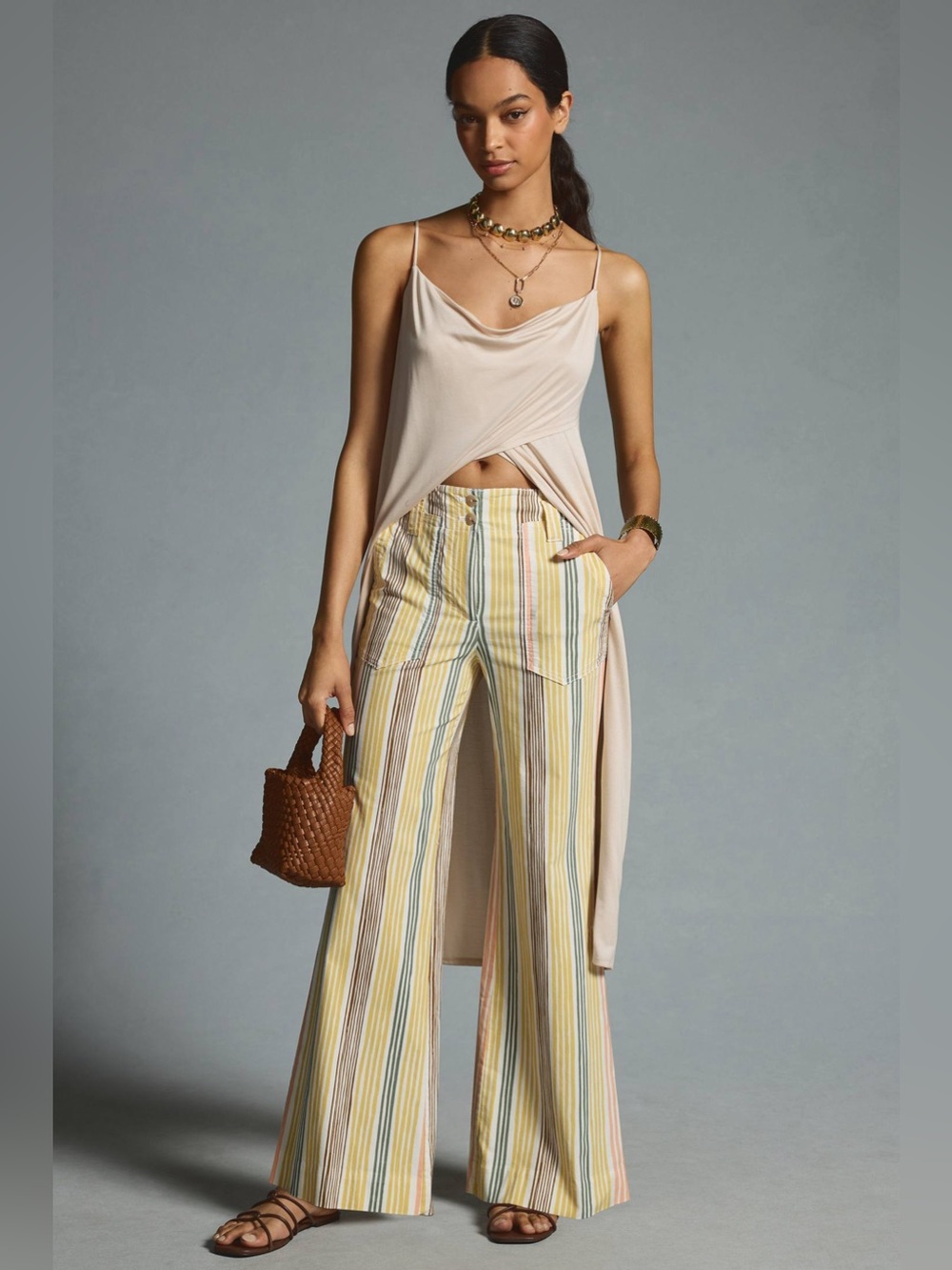 Anthropologie Maeve - The Naomi Printed Wide-Leg Flare Pant - size 4